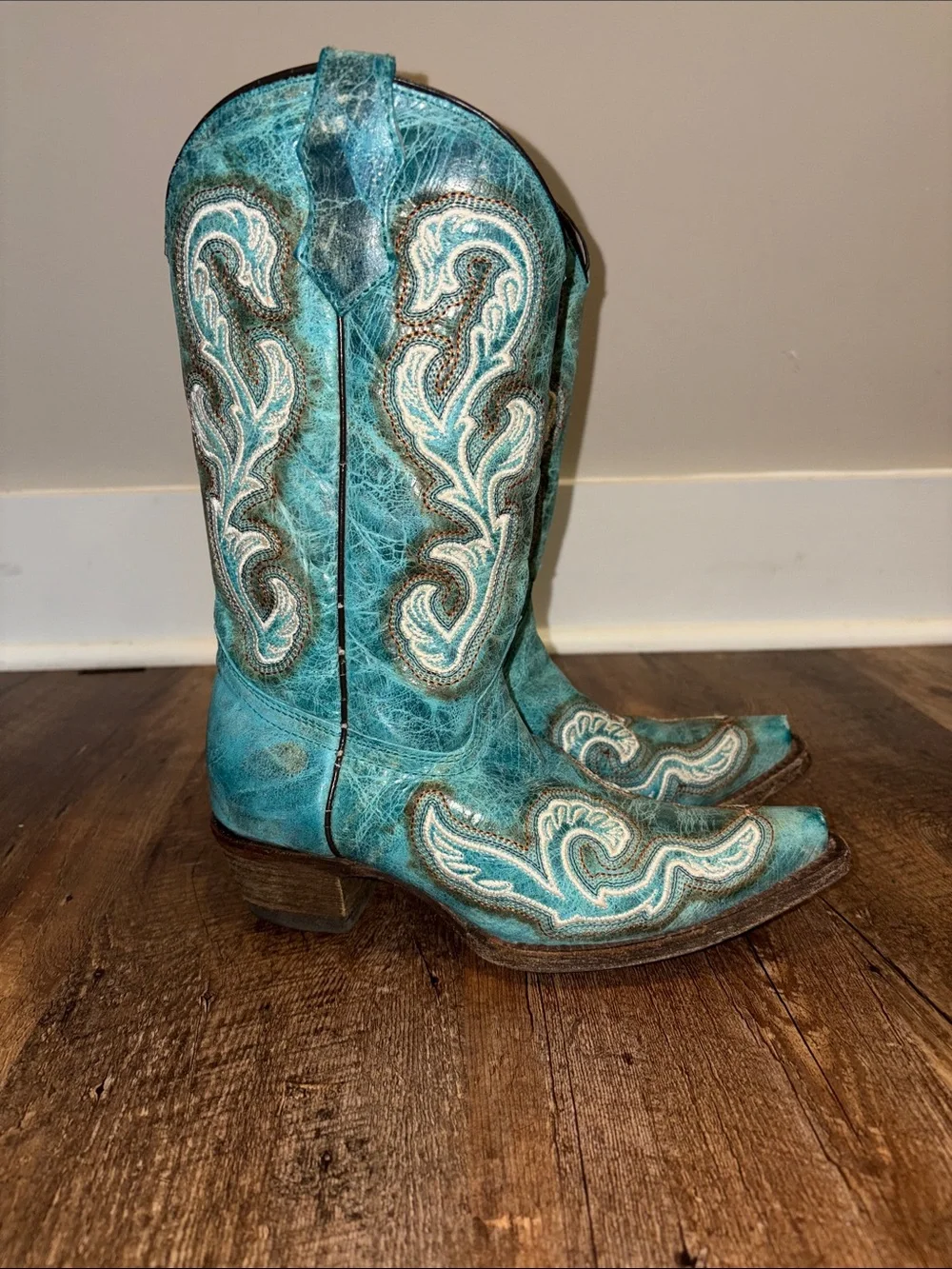 Girls turquoise Corral boots